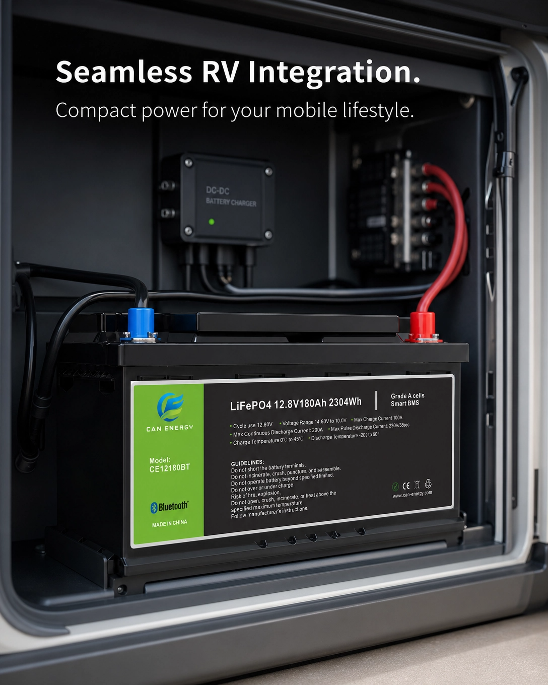 24V 100Ah Lithium LiFePO4 Battery with BMS Bluetooth (2 Battery Set)